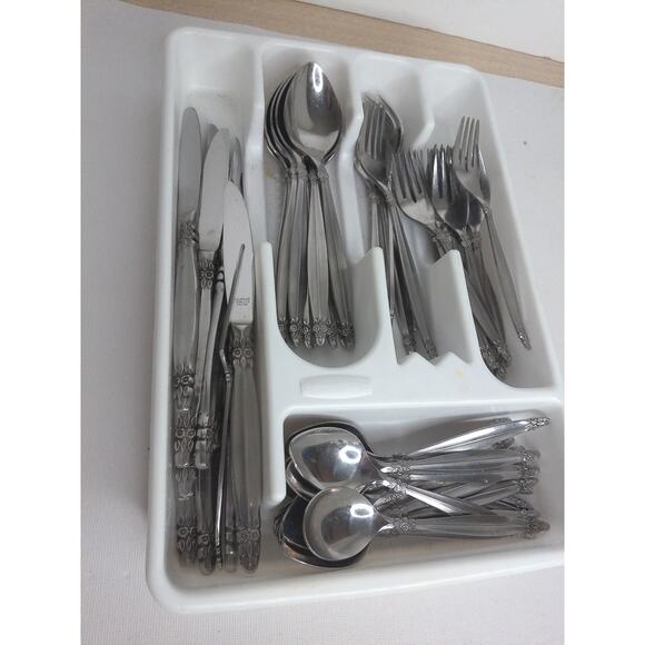 Vintage Royal Kent National Stainless Steel Flatware  54 Pieces